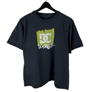 Mens Y2K DC Shoes Skateboard Streetwear Graffiti Logo Faded Shirt Size L